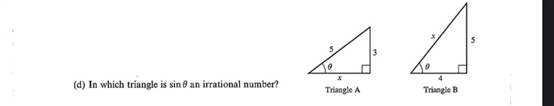 In which triangle is sinQ an irrational number?-example-1