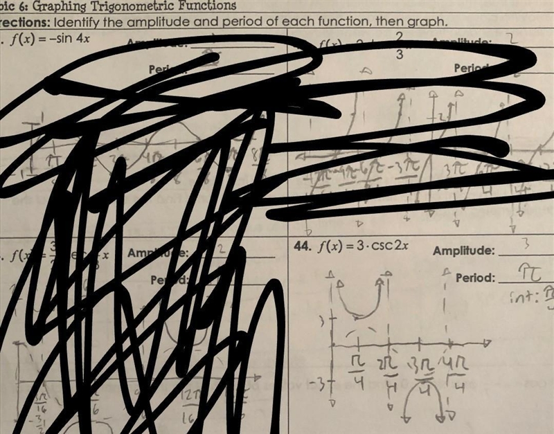 For question 44 is f(2pi/4) a positive or a negative number Please help ​-example-1