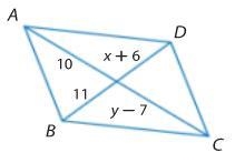 Use parallelogram ADCB to solve for x and y.-example-1