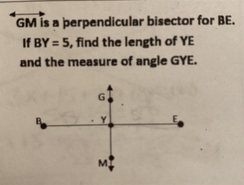 Find the length of YE and measure of angle GYE-example-1