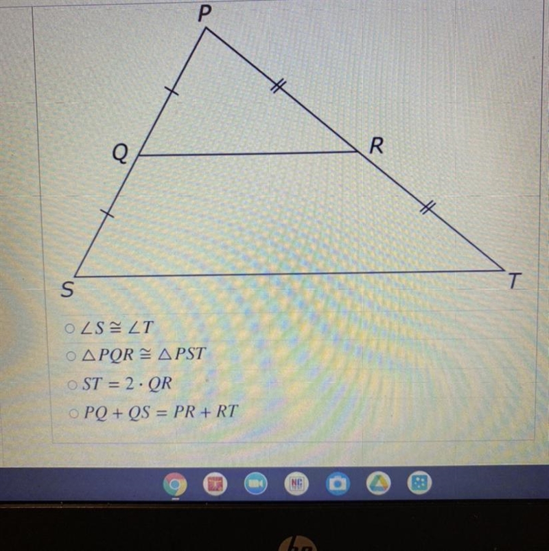 Which statement must be true about the triangle below-example-1