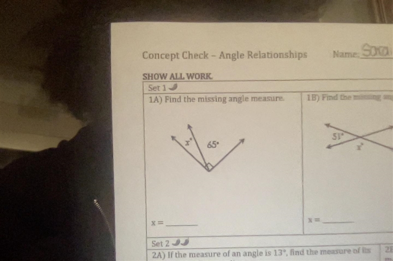 Find the missing angle measure-example-1