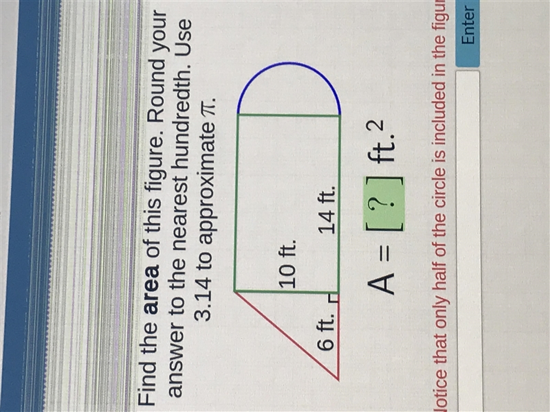 100 POINTS: FIND THE AREA OF THIS FIGURE. QUICKLY PLEASE-example-1