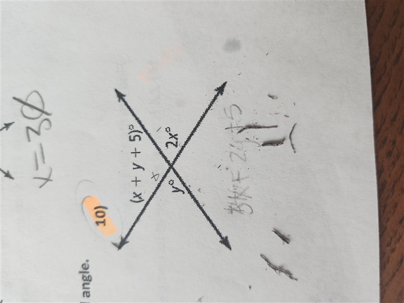 Find the value of each variable and the measure of each labeled angle-example-1