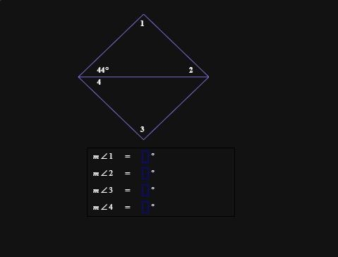 For the rhombus below, find the measures-example-1