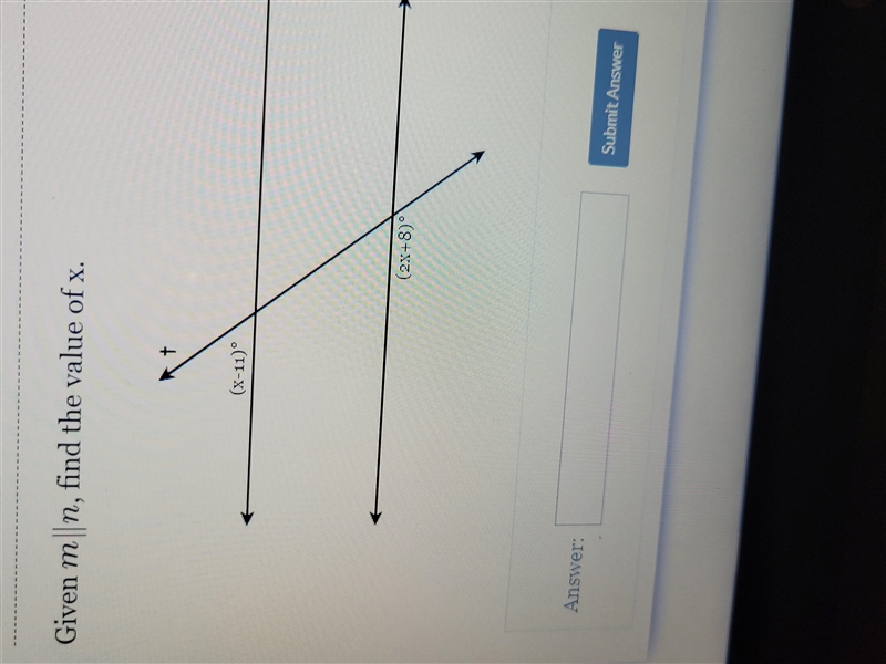 Given m||n, find the value of x-example-1