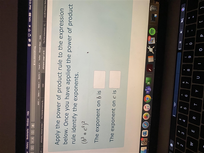 Apply the power of product rule to the expression below. Once you have applied the-example-1