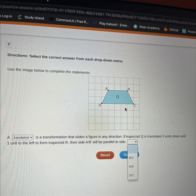 Ahswer from each drop-down menu. Use the image below to complete the statements. A-example-1