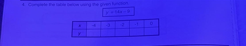 Complete the table below using the given function-example-1