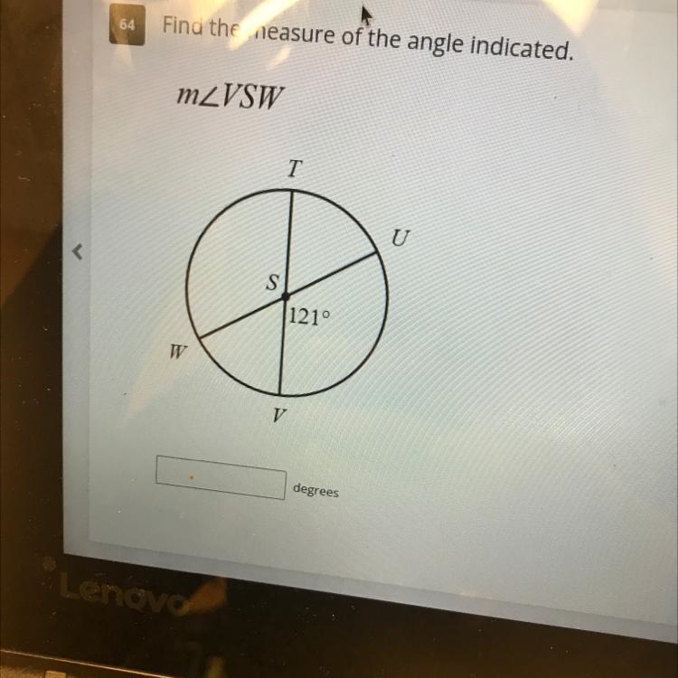 Find the measure of the angle indicated-example-1