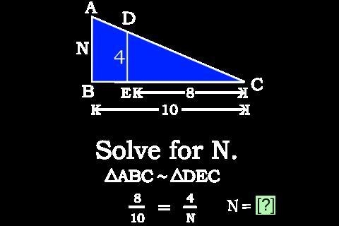 Solve for N. 8/10 = 4/N-example-1