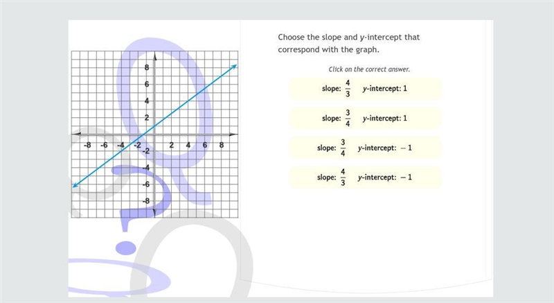 Choose the slope and y intercept on the graph 50 points-example-1