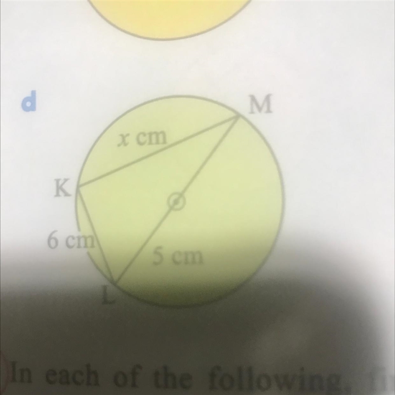 Find X cm giving 6cm and 5cm of a circle theorems-example-1