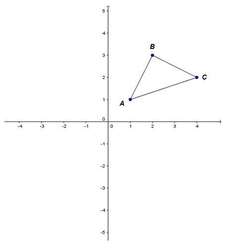 Rotate ∆ABC by 90° clockwise, about the origin, and then reflect in the x-axis. What-example-1