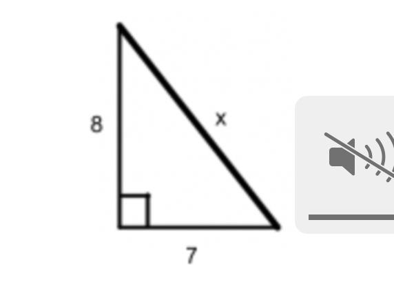 Find the missing side of the right triangle.-example-1