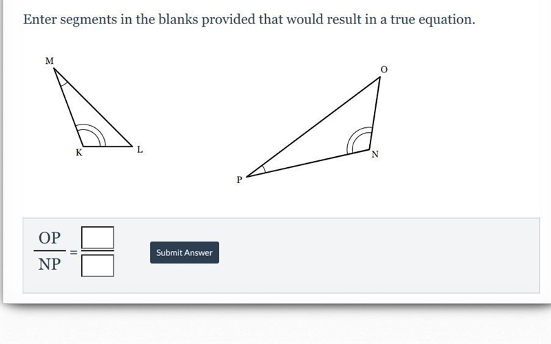 Enter segments in the blanks provided that would result in a true equation.-example-1