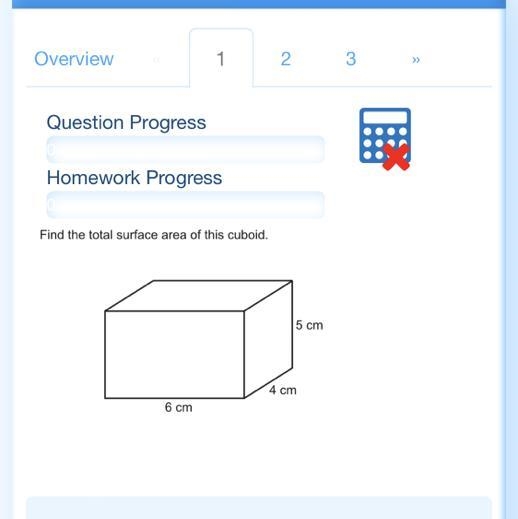 Find the total surface area of this cuboid. 5 cm 4 cm 6 cm-example-1