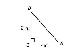 What is the area of this triangle? 15.75 in² 31.5 in² 63 in²-example-1