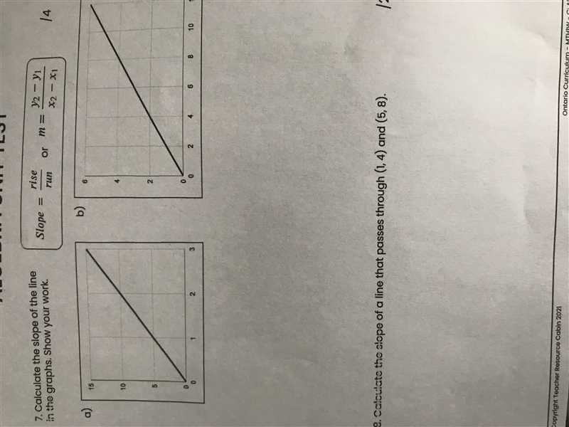 Calculate the slope of the line in the graphs and show your work calculate the slope-example-1