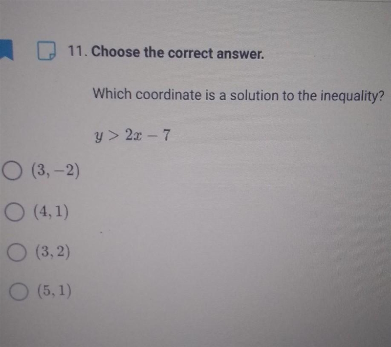 Which coordinate is a solution to the inequality​-example-1