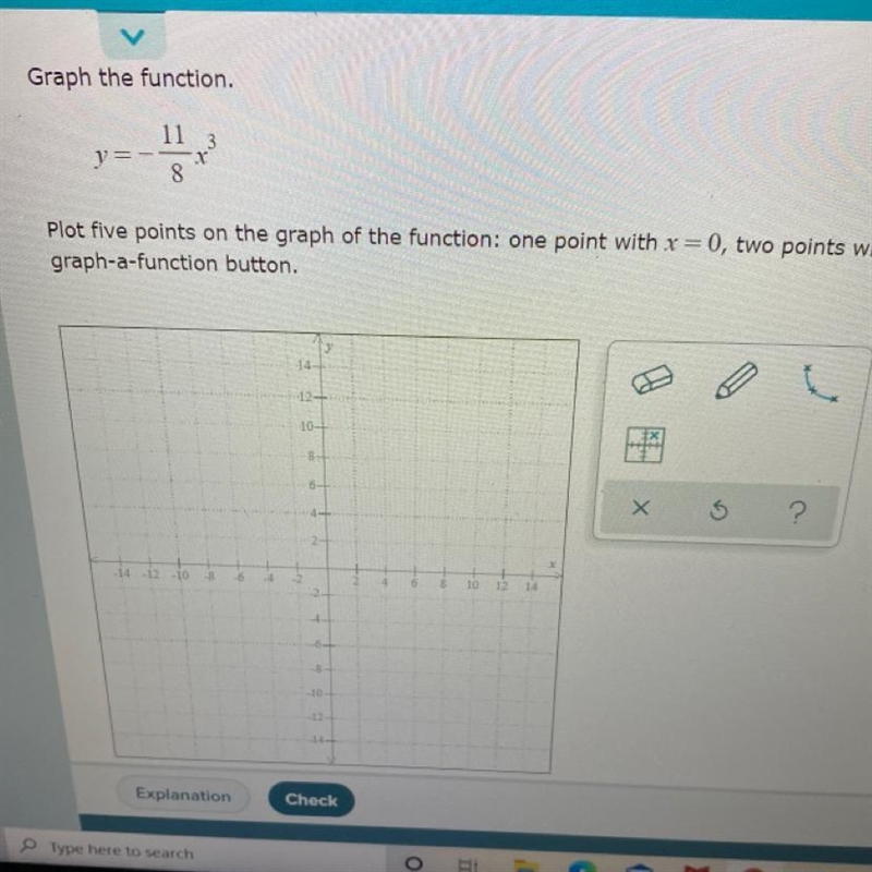 Graph the function Plot any five points on the graph.-example-1