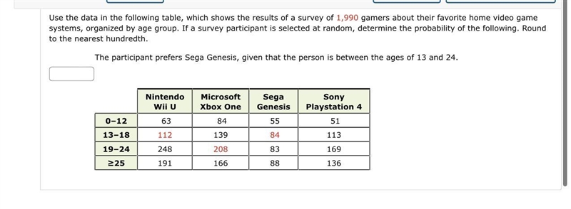 Use the data in the following table, which shows the results of a survey of 1,990 gamers-example-1