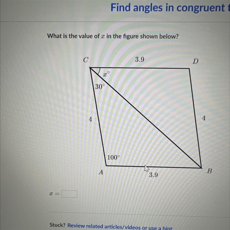 What is the value of x in the figure shown below?-example-1