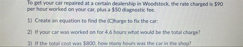 To get your car repaired at a certain dealership in Woodstock, the rate charged is-example-1