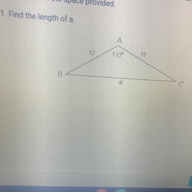 1. Find the length of a.-example-1