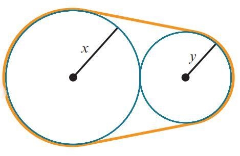 The diagram shows the cross-section of two cylindrical metal rods of radii x cm and-example-1