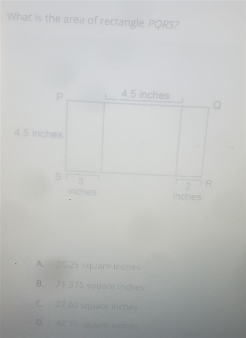 What is the area of rectangle PQRS? ​-example-1