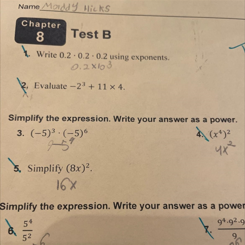 Please help! btw the answers written on the paper are wrong.-example-1