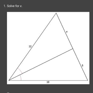 1. Solve for x. 12 10 X 5-example-1