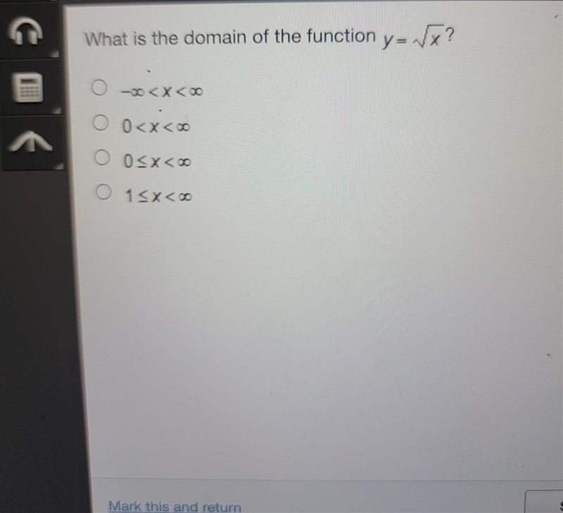 What is the domain of the function y-v? - X < O 0 Please someone help me!!!​-example-1