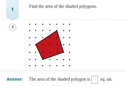 Find the area of the shaded polygons.-example-1