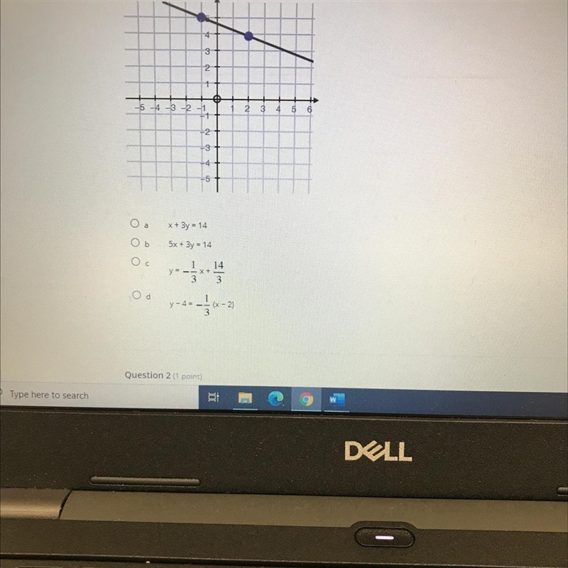 What is the standard form equation of the line shown below?-example-1