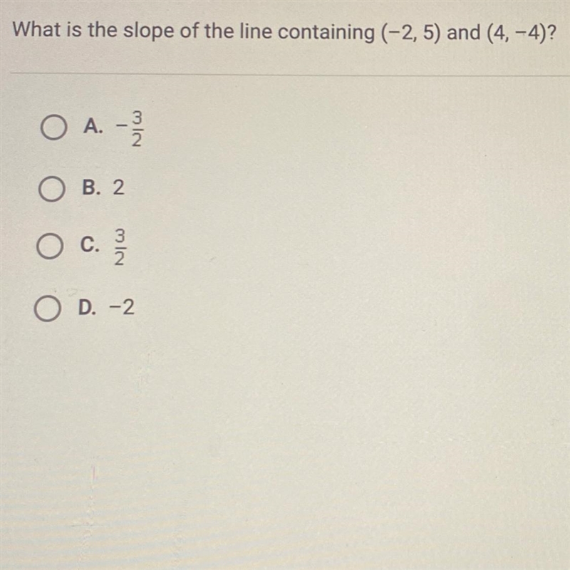 O 3 o A. - B. 2 OC 3 mly O D. -2-example-1