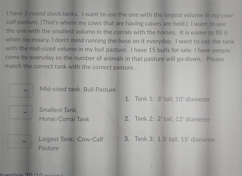 NEED HELP ASAP 50 POINTS PLEASE ANSWER CORRECTLY!!!! I have 3 round stock tanks. I-example-1