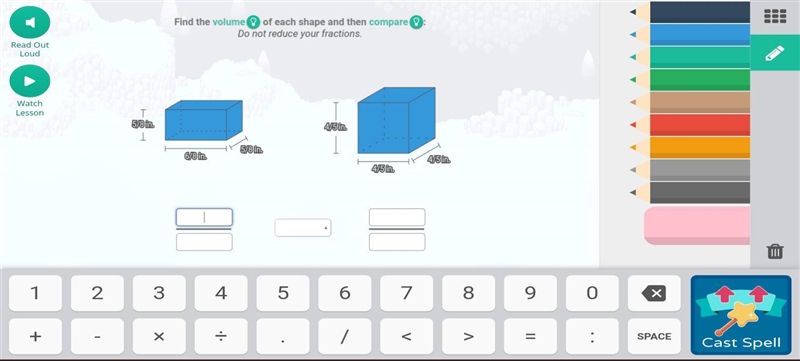 PLEASEE HELP ME !! Find the volume of each shape and then compare do not reduce your-example-1