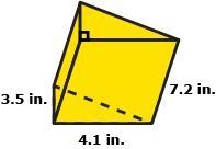 Find the volume of the figure. A 7.18 in3 B 34.44 in3 C 51.66 in3 D 103.32 in3-example-1