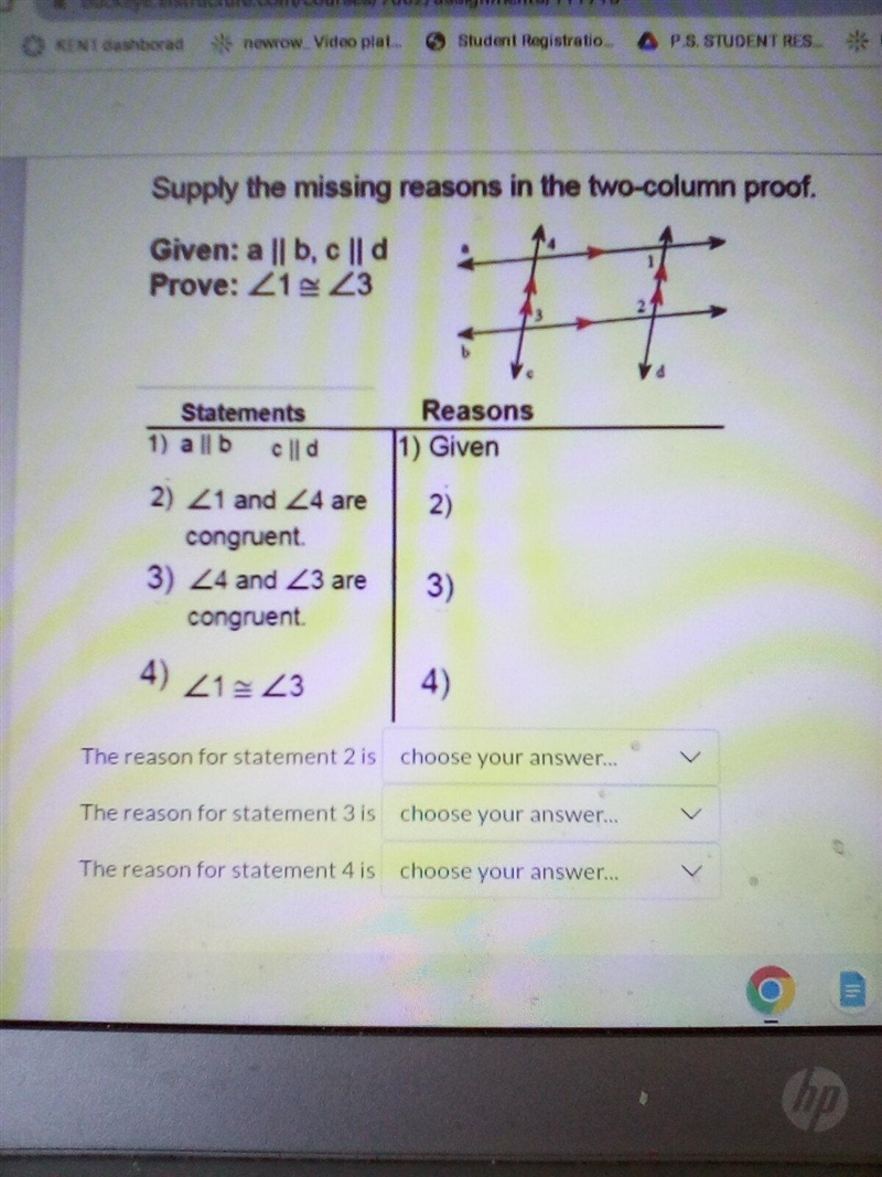 Please!!!!! Supply the missing reasons in the two-column proof-example-1