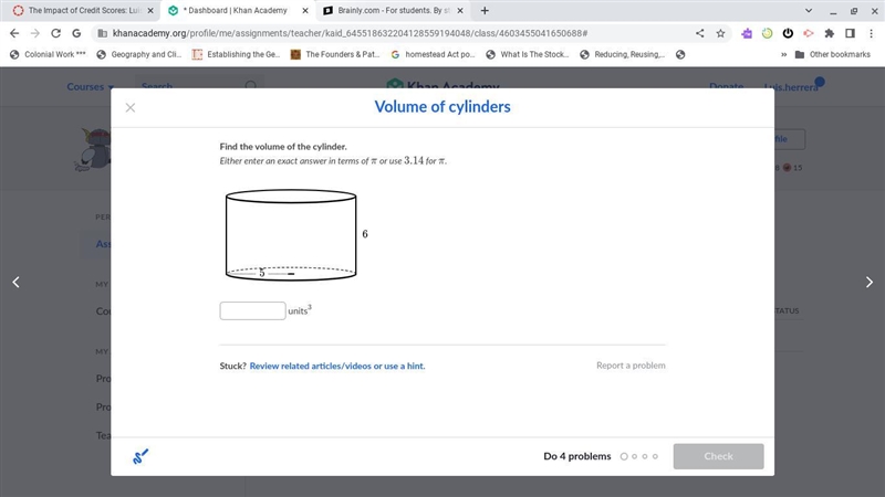 Find the volume of the cylinder.-example-1