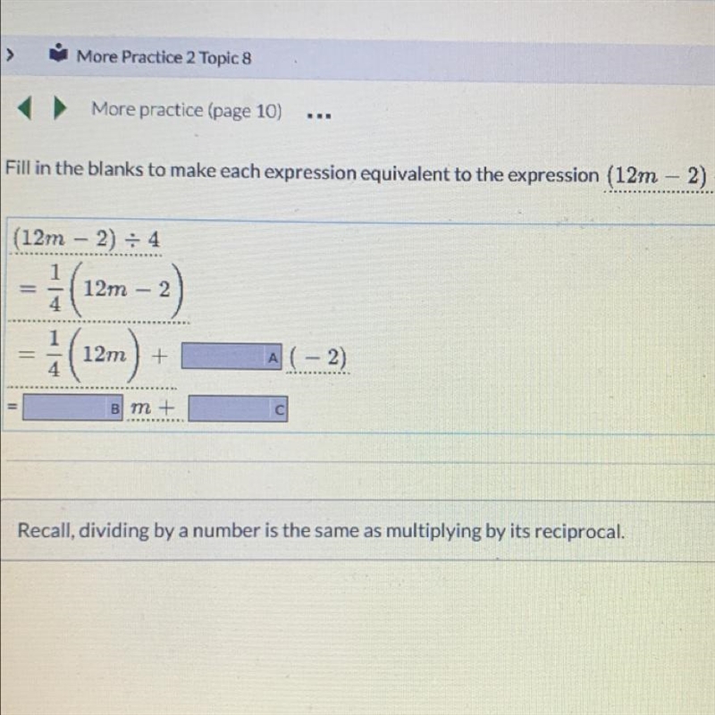 Fill in the blanks in each expressions please.-example-1