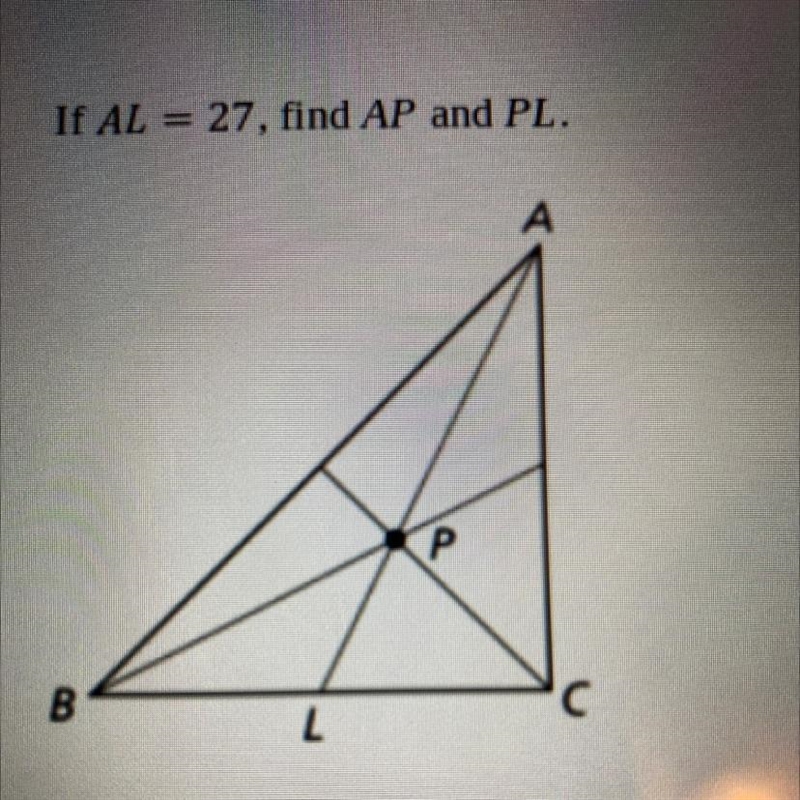 If AL = 27, find AP and PL.-example-1