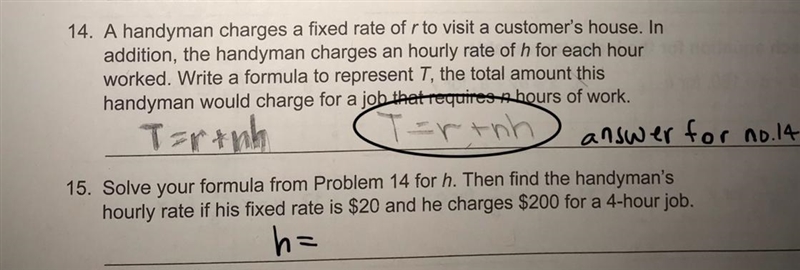 Solve number 15? , Find the equation for the indicted variable, the answer will look-example-1