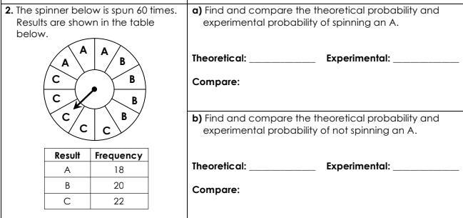 The spinner below is spun 60 times. Results are shown in the table below.-example-1