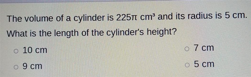 What is the length of the cylinder's height? Please help​-example-1