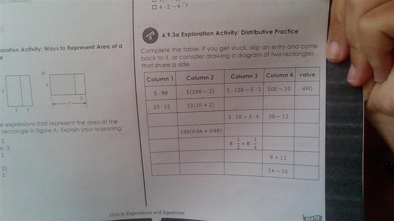 complete the table. if you get stuck, skip an entry and come back to it. Or consider-example-1