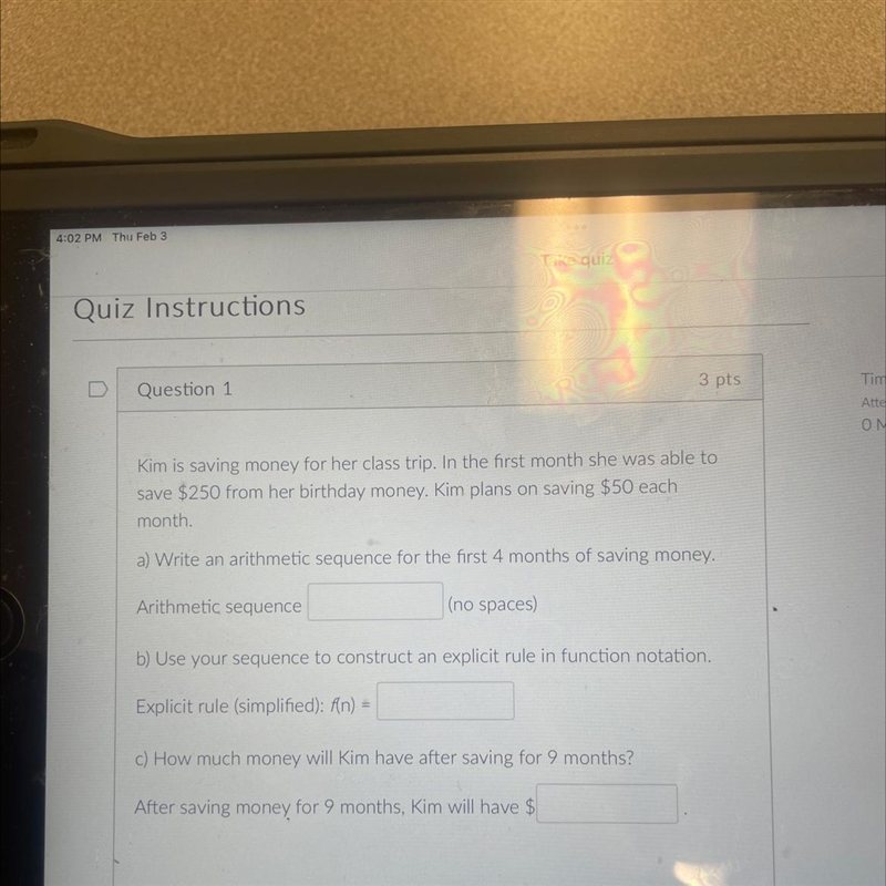 Arithmetic sequences ; basic algebra please help !-example-1