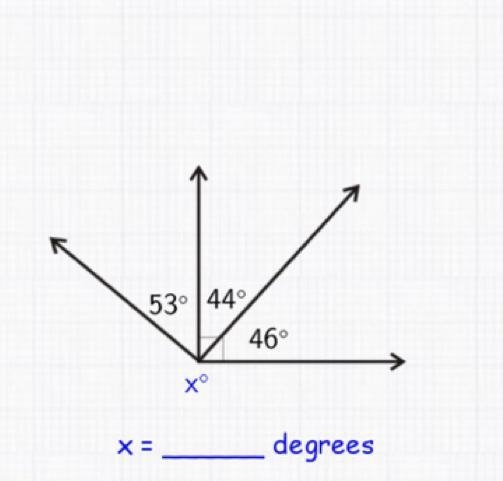 53° 44° xº X= 46° degrees-example-1